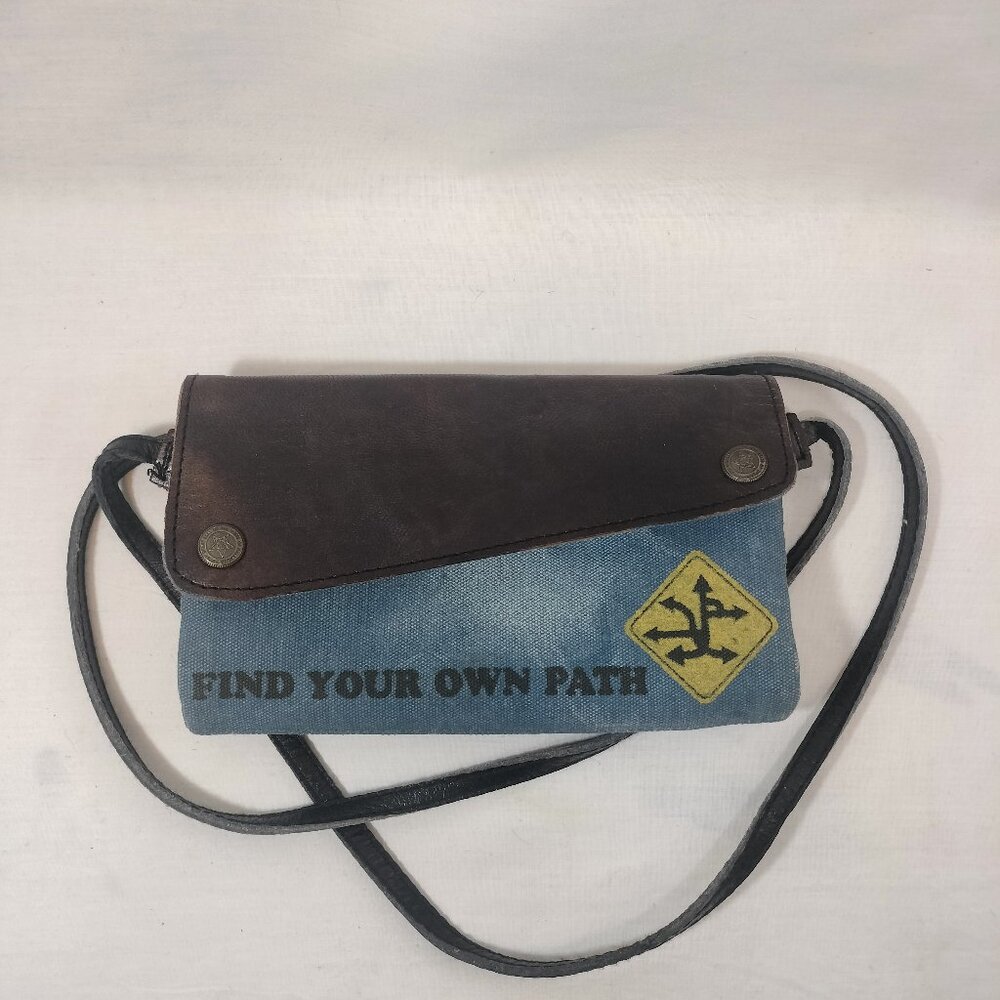 Mona B Don't Stop Crossbody Wallet (upcycled material)